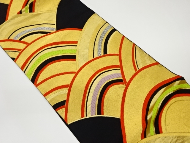 JAPANESE KIMONO / VINTAGE FUKURO OBI / WOVEN SEIGAIHA